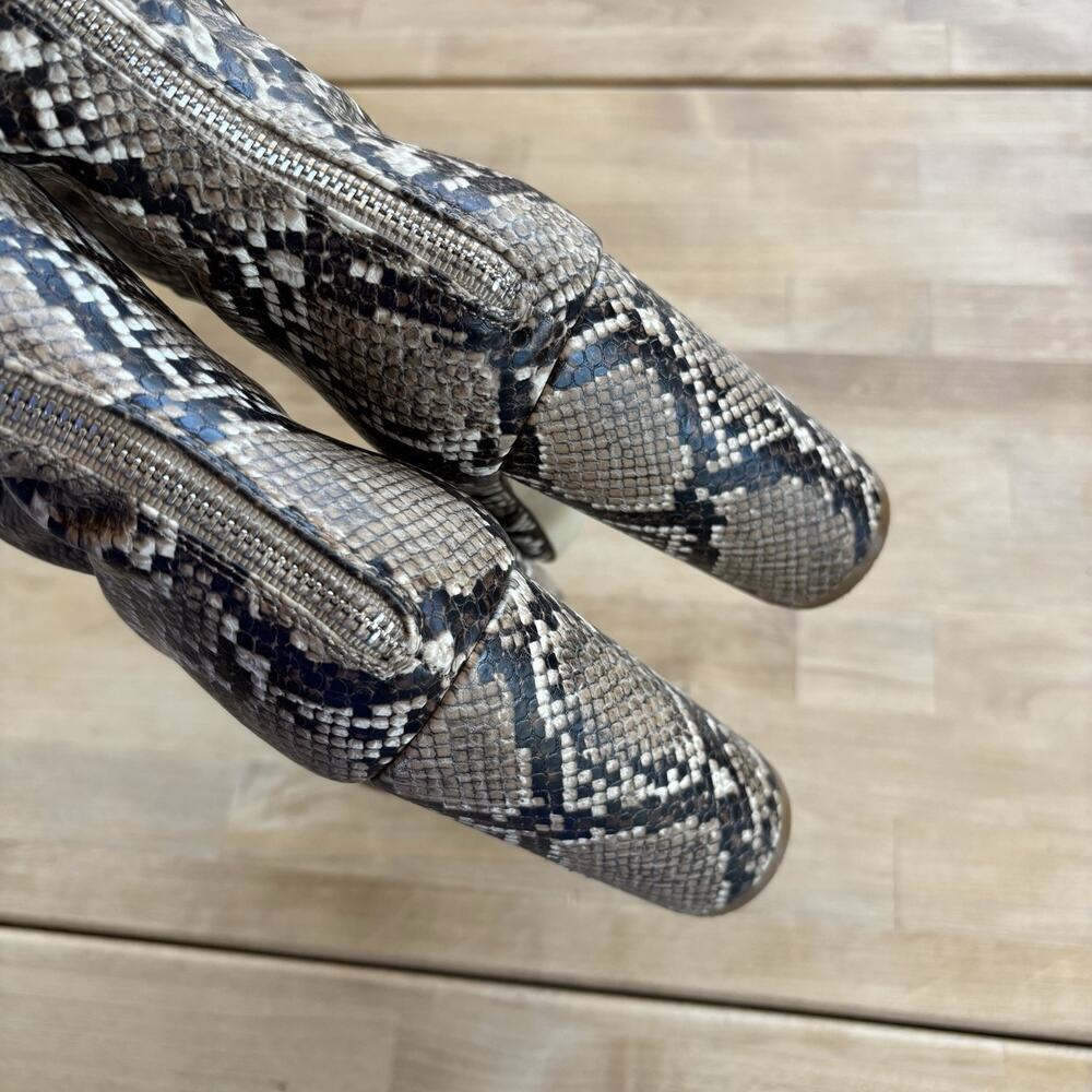 Just Fab Womens Snake Skin Pointed Estrella Zip Boots Size 9 - Picture 9 of 10
